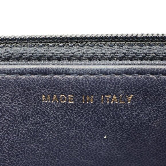 Chanel  Boy Quilted Calfskin Leather Wallet On Chain Crossbody Bag Navy Blue - Picture 13 of 15